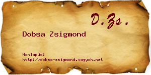 Dobsa Zsigmond névjegykártya